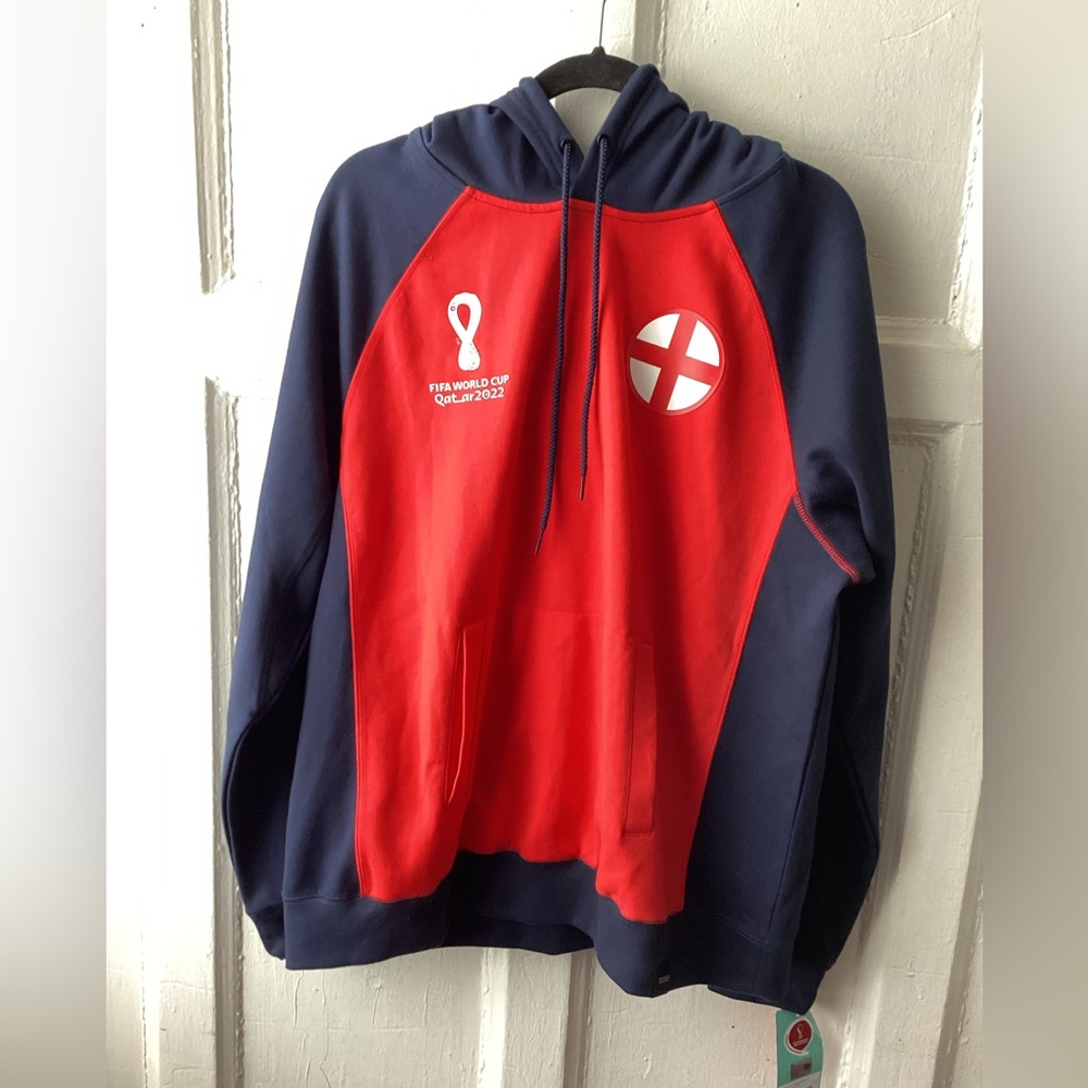 FIFA World Cup England Red and Blue Hoodie